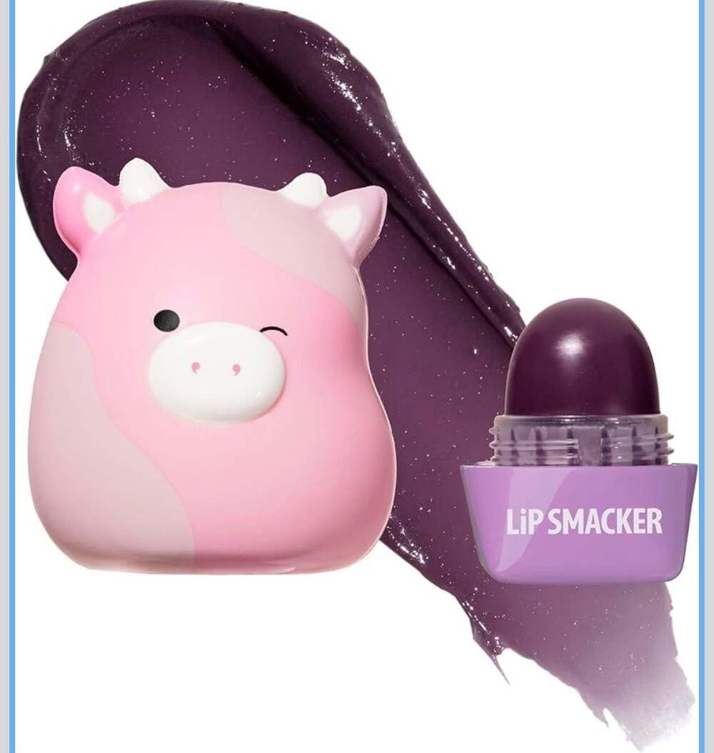 Lip Smacker Squishmallows Patty‎ the Cow Grape Flavor Lip Balm, 0.26 oz